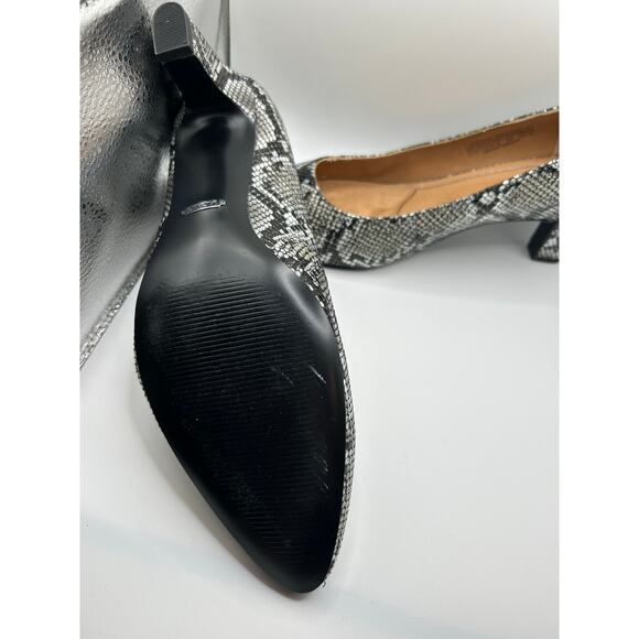 Vionic Madison Mia Snakeskin Pointed Toe Block Heels - Picture 5 of 8